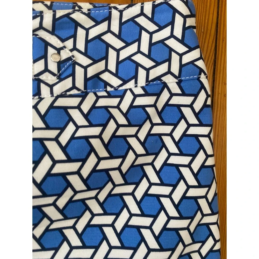 Rafaella skirtsBlue Geometric Lattice Print Pencil  Size 8‎ career